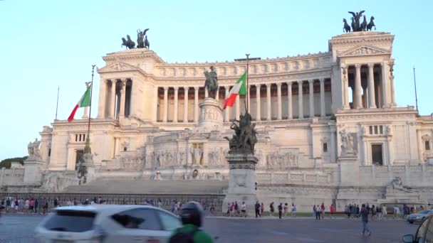 Piazza Venezia à Rome avec Autel de la Patrie en 4k — Video