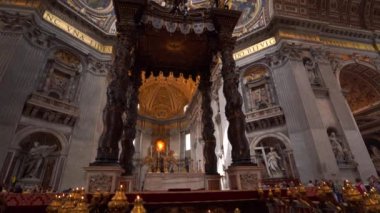 Vatikan 'da Aziz Peters Bazilikası, Roma' da 4k.