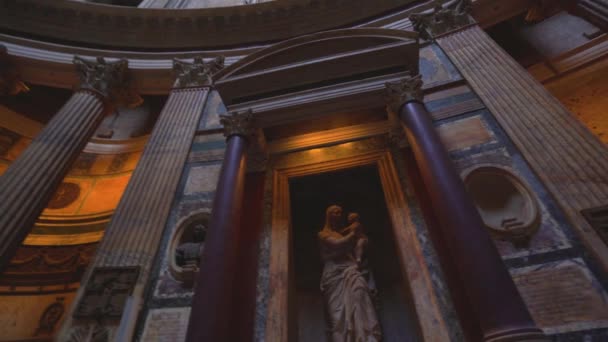 Intérieurs et vue intérieure du Panthéon à Rome, Italie en 4k 