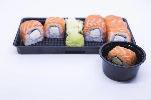 Japanese sushi rolls in the package