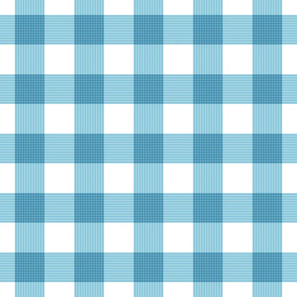 Vector naadloze geruite gingham patroon achtergrond. blauw wit weefsel textuur. Abstracte geometrische template. Vintage picknicktafel.rustieke keukenprint. Wisselende vierkanten eindeloze achtergrond — Stockvector