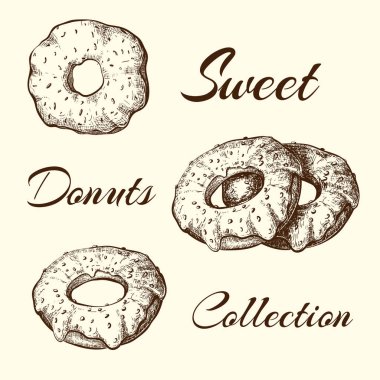 El yapımı lezzetli çörekler izole edilmiş. Klasik tarzda eskiz. Oymalı pasta çizimi. Tatlı tatlılar etiket, logo, fırın evi menüsü tasarımı, posterler için sanat klipleri. tasarım ögeleri.