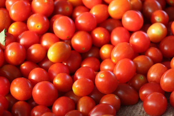 Delicious Red Tomatoes Summer Tray Market Agriculture Farm Full Organic — Stock Photo, Image