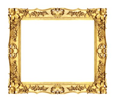 izole kırpma yolu, beyaz arka plan üzerinde antik altın çerçeve.