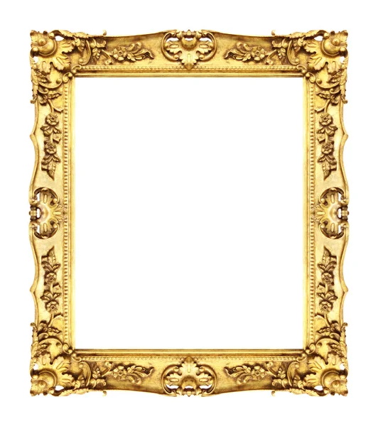 Antique Gold Frame Isolated White Background Clipping Path — Stock Photo, Image