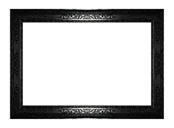 Antique Gold Frame Isolated Black Background Clipping Path — Stock Photo, Image