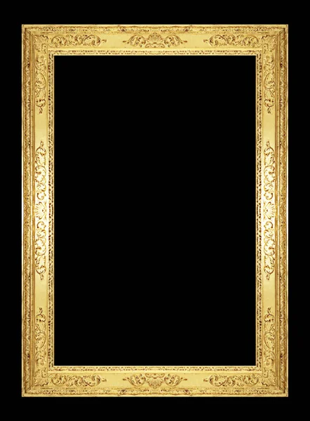 Античный Золотой Каркас Изолирован Черном Фоне Путь Обрезки — стоковое фото
