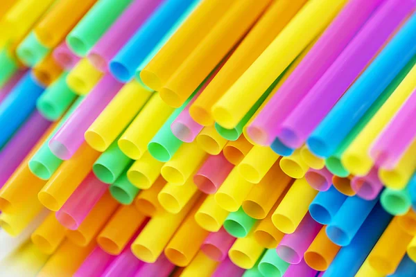 Straw Plastic Colorful Background — Stock Photo, Image