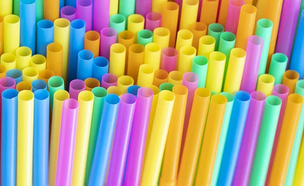 Straw Plastic Colorful Background — Stock Photo, Image