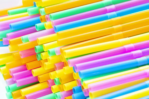 Straw Plastic Colorful Background — Stock Photo, Image