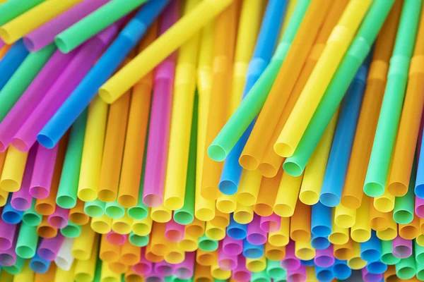 Straw Plastic Colorful Background — Stock Photo, Image