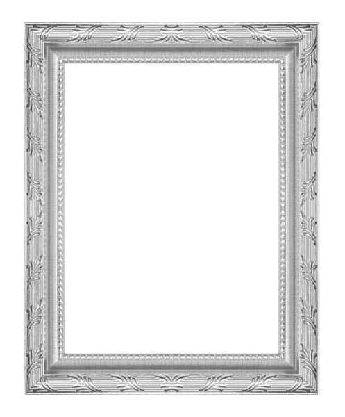 Antico telaio grigio argento isolato su sfondo bianco, ritaglio Immagini Stock Royalty Free