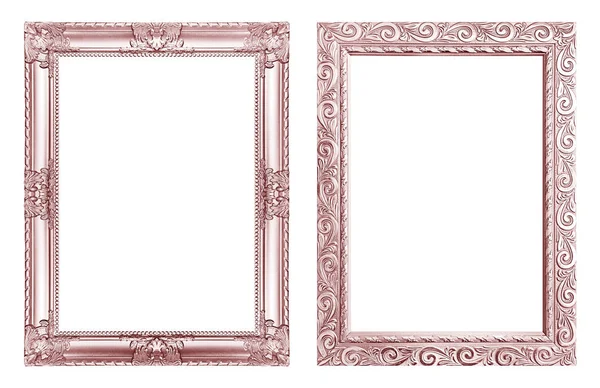 Set 2 - Cadre rose antique isolé sur fond blanc, clippin — Photo