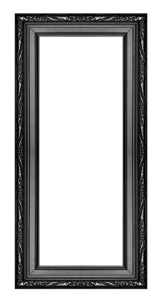 Antique Black Gray Frame Isolated White Background Clipping Path — Stock Photo, Image