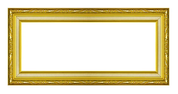 Antieke Gouden Frame Geïsoleerd Witte Achtergrond Clipping Pad — Stockfoto
