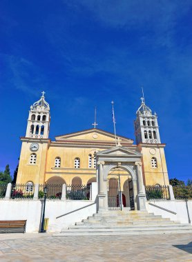 Lefkes geleneksel köy, Paros, Yunanistan eski kilisede
