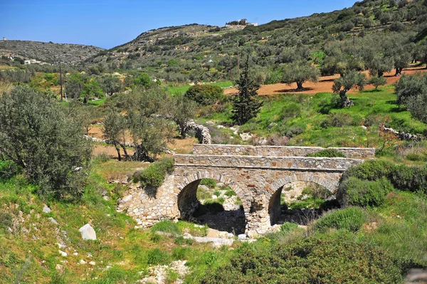 Starověké Byzantinský Most Ostrově Paros Řecko — Stock fotografie