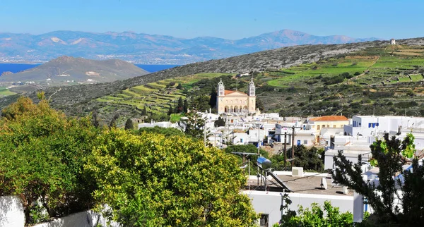 Lefkes Старого Міста Вид Зверху Paros — стокове фото