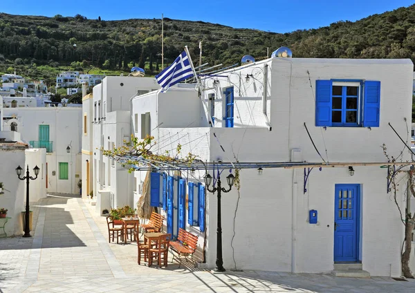 Rua Vila Lefkes Paros Grécia — Fotografia de Stock