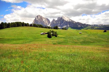 Yaz görünümü Dolomites Dağları, Trentino Alto, İtalya