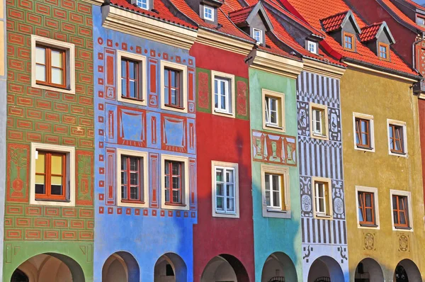 Coloful Husen Gamla Stan Poznan Polen — Stockfoto