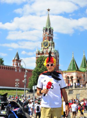 Moskova, Rusya - 17 Haziran: Almanya Fan Moskova, Rusya üzerinde 17 Haziran 2018 sokak.