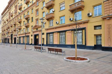 Görünüm Smolenskiy Bulvarı, Moskova, Rusya Federasyonu