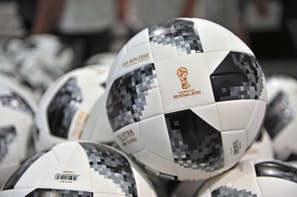 莫斯科 俄罗斯 6月22日 通讯卫星 正式国际足联世界杯俄罗斯2018球 莫斯科在2018年6月22日 — 图库照片