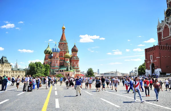 Moscou Russie Juin Personnes Indéfinies Sur Place Rouge Moscou Lors — Photo