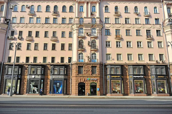 Moskou Rusland Mei Gevel Van Een Gebouw Tverskaya Street Moskou — Stockfoto