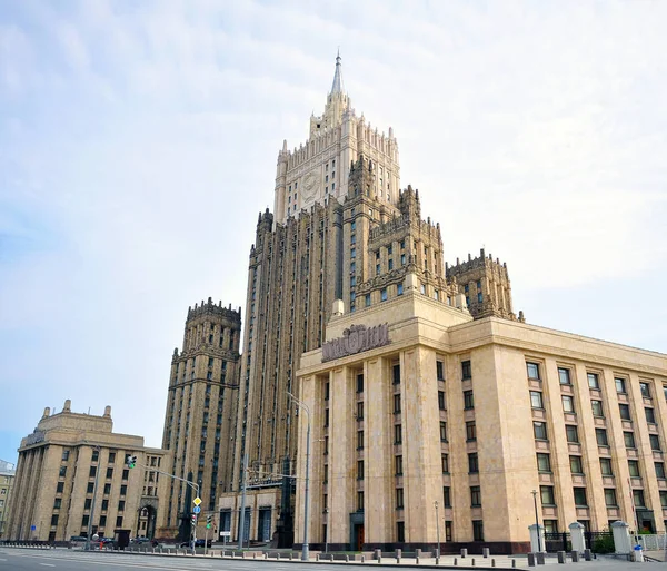 Moscú Rusia Mayo Fachada Edificio Estilo Imperio Stalin Moscú Mayo — Foto de Stock