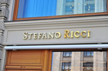Moskova, Rusya - 23 Haziran: Logo stefano ricci deposunun, 23 Haziran 2018 Moskova.