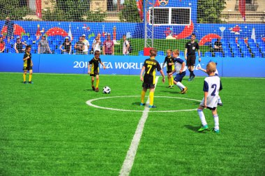 Moskova, Rusya - 23 Haziran: Red square Arena, 23 Haziran 2018 Moskova oynayan çocuklar futbol takımı.