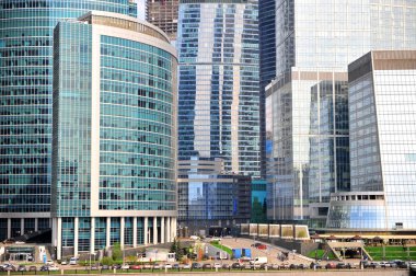 Moskova, Rusya - Mayıs 02: Görünümü Moskova şehir merkezinde 2 Mayıs 2018 şehir. Moscow City ticari merkezi Moskova ' nın kuzeyinde.