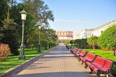 Moskova, Rusya - Mayıs 08: Alexander görünümü Bahçe 8 Mayıs 2018 tarihinde Moskova'da. 