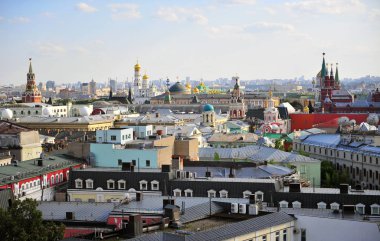 Moskova şehir merkezinde, Rusya üstten görünüm