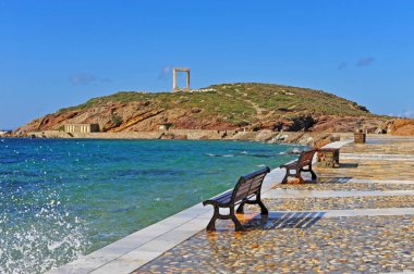 Antik tapınak kalıntıları, sembol Naxos Island, Yunanistan