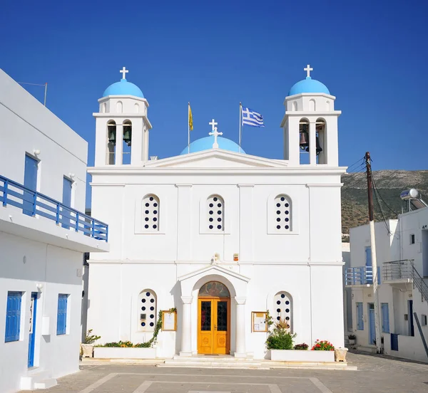 Greek church on Paros island on summer