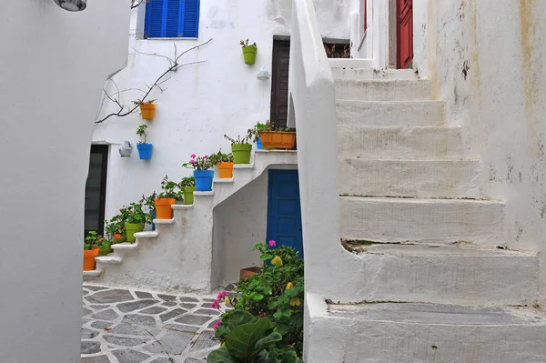 Pátio Grego Tradicional Cidade Naxos Ilhas Cyclades — Fotografia de Stock