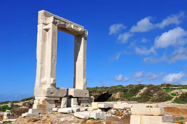 Ruínas Templo Antigo Ilha Naxos Cíclades Grécia — Fotografia de Stock