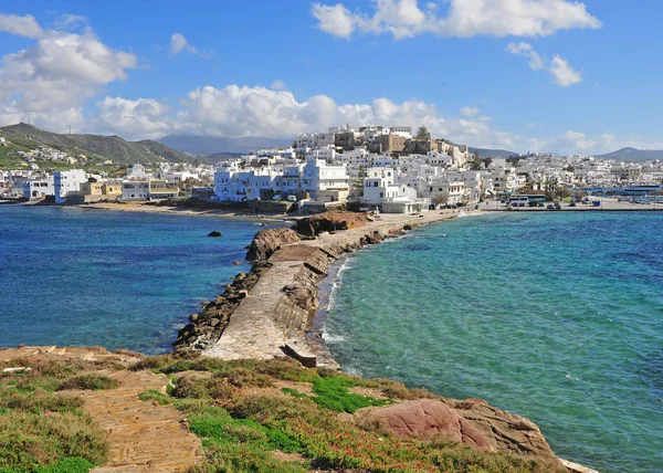 Panorama Van Stad Chora Naxos Eiland Griekenland — Stockfoto