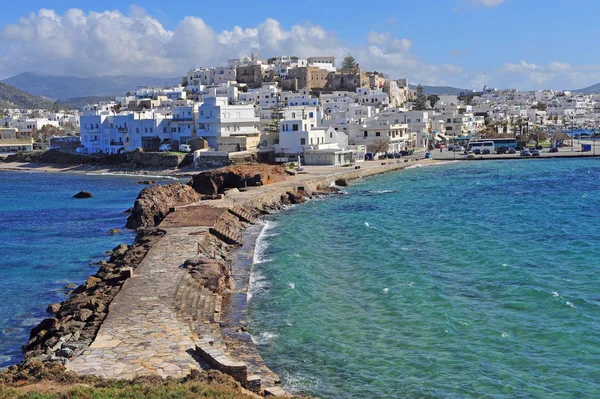 Sommer Blick Auf Chora Stadt Hauptstadt Der Insel Naxos Griechenland — Stockfoto