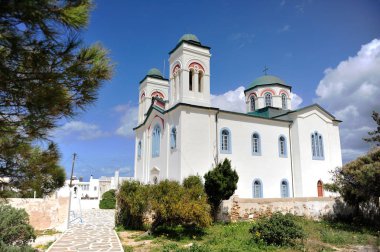 Katedral Naoussa town, Paros Adası, Cyclades, Yunanistan
