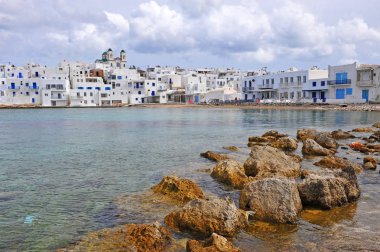 Naoussa geleneksel Yunan village Paros Adası, Kiklad Adaları, Yunanistan