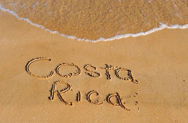 Costa Rica Woord Aan Zandstrand Reizen Achtergrond — Stockfoto