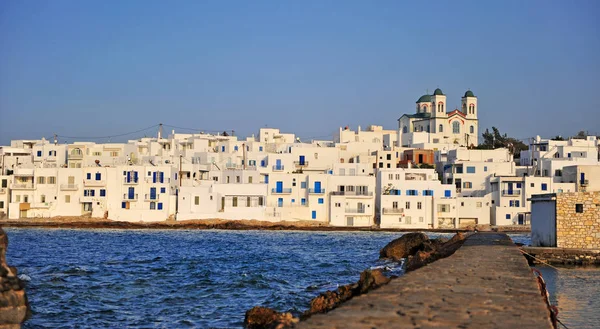 Panorama Van Naoussa Mooie Stad Paros Island Griekenland — Stockfoto