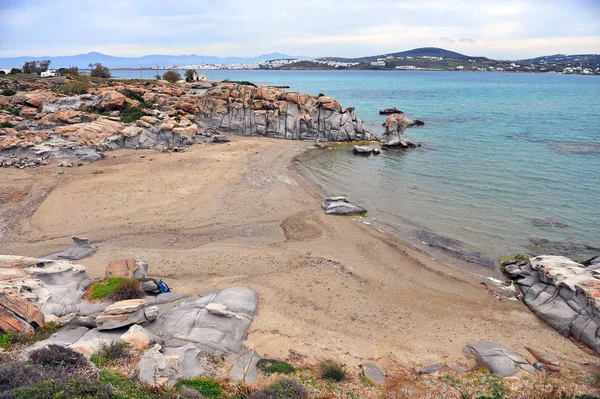 Kameny Geologické Formace Kolymbithres Beach Ostrov Paros Řecko — Stock fotografie