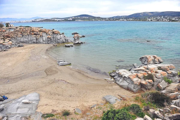 Kameny Geologické Formace Kolymbithres Beach Ostrov Paros Řecko — Stock fotografie