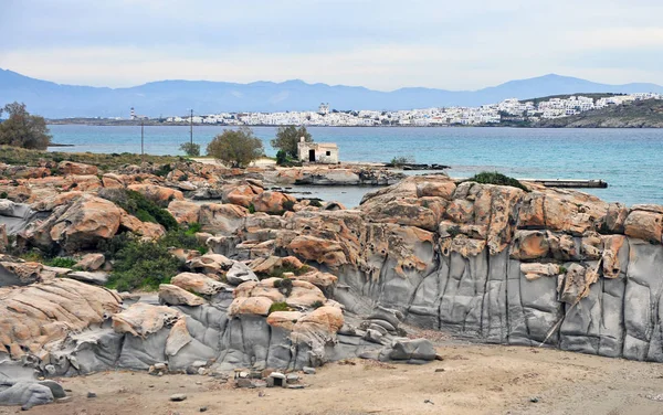 Kolymbithres Beach Naoussa Město Ostrov Paros Řecko — Stock fotografie