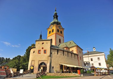 BANSKA BYSTRICA, SLOVAKIA - SEPTEMBER 5: Beautiful church and castle of Banska Bystrica town, Slovakia on September 5, 2018. clipart